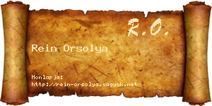 Rein Orsolya névjegykártya